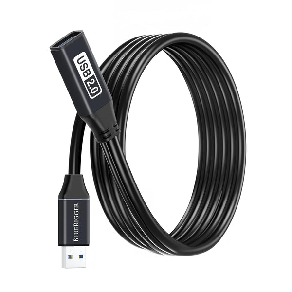 BlueRigger USB Extension Cable (15FT/5M, Long Active USB2.0 Extender, Male to Female