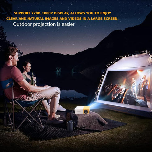 Smart Projector, Portable 6000 Lumens LED Mini Projector, 1080P Home Theater Video Projector for Outdoor Recreation
