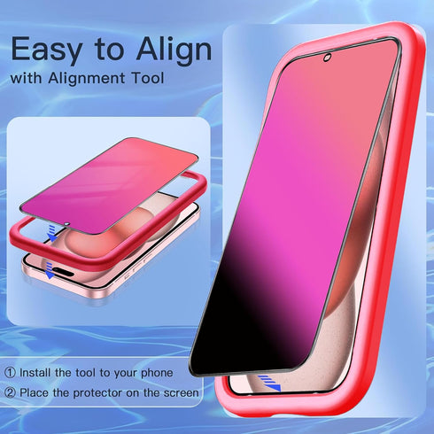 Privacy Screen Protector 2 PACK for iPhone 14, iPhone 13 Pro, iPhone 13, 25 Degree Anti Spy Tempered Glass, Gradient
