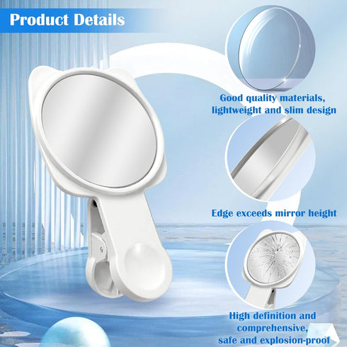 EKIND Clip On Selfie Mirror for Phone Rear Camera Reflective HD Back Selfie Tool with Dust Cloth for Photo Video Vlog