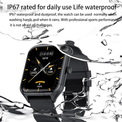 Smart Watch for Men Women, 1.85" Fitness Tracker with Heart Rate, Blood Oxygen, Pedometer, 100+ Sport Modes, Black