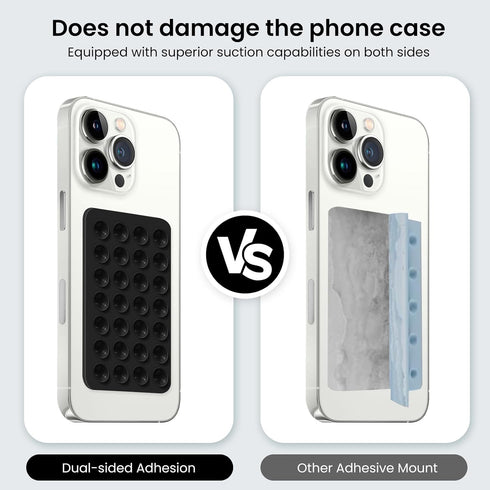 2 Pack Suction Cup Phone Case Mount, Double-Sided Silicon Sticky Stand for iPhone and Android