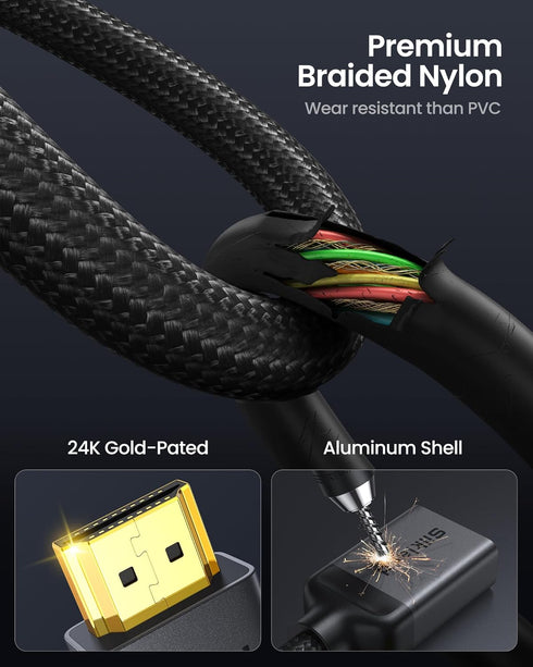 8K 3.3FT/1M 2.1, 8K@60hz 4K@120hz 48Gbps PS5/4 Silkland HDMI Extension Cable HDMI Extender HDMI Male to Female