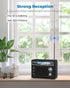 PRUNUS Portable Radio AM FM, Battery Operated and Plug in Wall, Loud Speaker with AUX in and Microphone