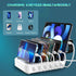 Charging Station for Multiple Devices, 60W 6 Port Charger Station with 7 Mixed Charging Cables, USB Charging Dock,