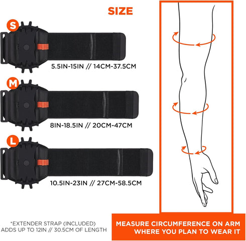 Ergodyne Squids 5545 Armband, Wristband Scanner Mount, Adjustable to Fit Phones, Scanners, Mobile Computers, PDA