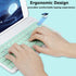 Bluetooth Wireless Keyboard and Mouse Combo, Ultra-Slim Ergonomic Rechargeable Set for Apple iPad iPhone Samsung (Green)