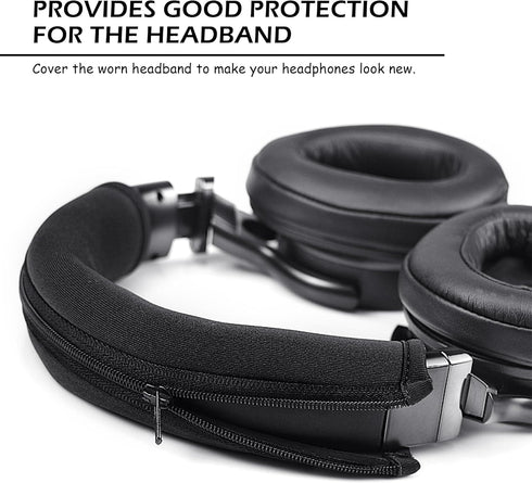 BlingKingdom Zippered Headband Cover for Headphones - Black