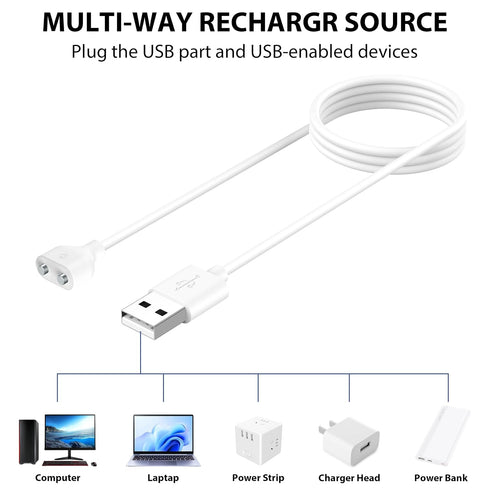 2Pack Cable(6mm/0.24inch), (6MM-2pack) Meliya Magnetic USB DC Charger Replacement Charging Cord for Rechargeable Toys
