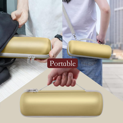 co2CREA Hard Protective Case for Beats Pill Wireless Bluetooth Speaker with Shoulder Strap, Champagne Gold