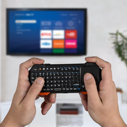 Fosmon Mini Bluetooth Keyboard (QWERTY Keypad), Wireless Portable with Touchpad, Compatible with Apple TV, PS4, PS5