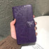 Wallet Case for iPhone SE 2020/2022/iPhone 8/7, Women Butterfly Embossed PU Leather Stand with Card Slots (Purple)