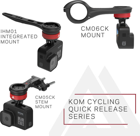 KOM Cycling CM06 Quick Release GoPro Computer Mount for Wahoo and Garmin Bike Computers, Compatible with Edge 1030
