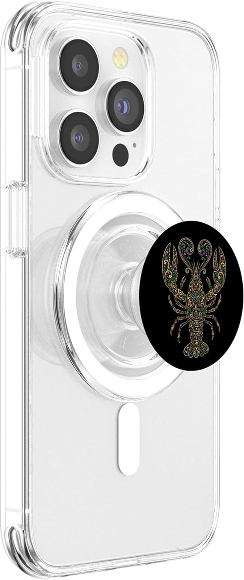 PixelPunch Boho Crawfish Boil Lobster Co. Lobster Design Bohemian Art Psychedelic Ornamental Crawfish PopSockets
