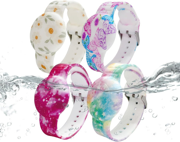 Waterproof AirTag Bracelet for Kids, Soft Silicone Hidden Holder Case Compatible with Apple Airtag, Adjustable