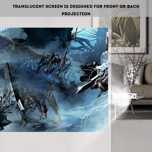 Zopsc 60-120 Inch 16:9 Anti-Reflective(84inch) Portable Projection Screen White Synthetic Polyester Fabric Projector