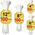 SiKuLin White Zip Ties Assorted Sizes 4+6+8+12 Inch, 400 Pack, Clear Zip Ties,