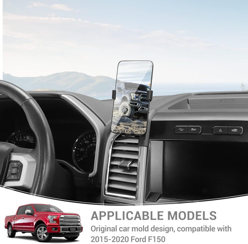 F150 Dash Phone Mount Holder, 360° Dashboard Mobile Cell Phone Holder for Ford F150 2015-2020 Black