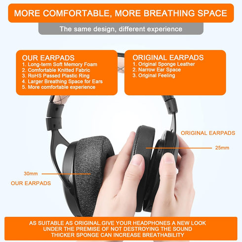 GVOEARS Replacement Ear Pads for Corsair HS70 Pro HS60 HS50, Durable Knitted Gaming Headset Noise Isolation Cushions