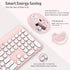 LeadsaiL Wireless Keyboard and Mouse Combo, Full-Sized Ergonomic Computer Keyboard with Phone Tablet Holder for Windows