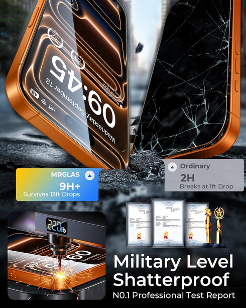 9H+ 2+2 Packs 17 [10X 17 6.3'' MRGLAS TOP Glass for iPhone Pro Screen Protector with Camera Lens Protector [Zero