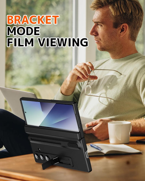 NINKI 7 Fold7 7 for Samsung Galaxy Z Fold Case with S Pen Holder and Stylus & Invisible Kickstand, Full Body Hinge