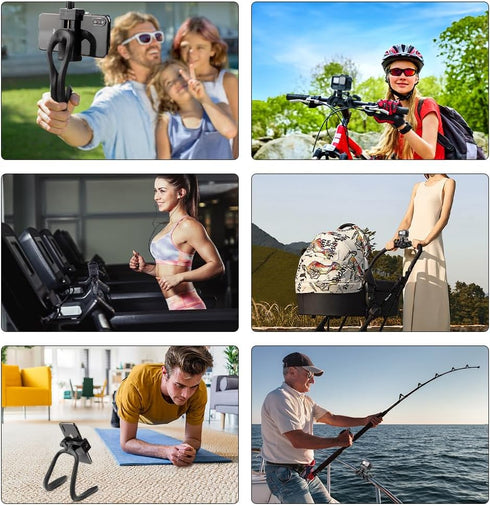 U Flex Mount Stroller Phone Holder, Selfie Stick Gooseneck Mount for Treadmill, Bike, Shopping Cart, Boat, Action