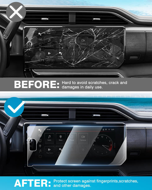 Karltys 2 Pack Tempered Glass Screen Protector for 2022-2024 GMC Sierra 1500/2024 Sierra HD 2500 3500 Accessories, Anti