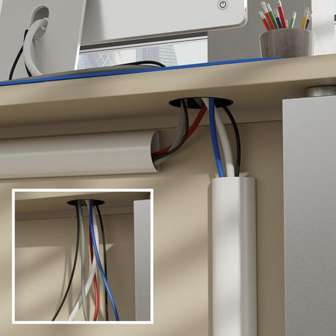 D-Line Half Round Cord Hider, Patented Cable Cover for TV Wall Mount Wires, White