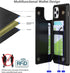 iCoverCase Wallet Phone Case for iPhone 11 Pro Max, RFID Blocking Card Holder, Embossed PU Leather with Wrist Strap