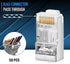 Shielded RJ45 Cat6 Cat 6A Connectors - Pass Through Connector Gold Plated 3 Prong 8P8C Modular Plugs for FTP/STP Stranded Ethernet Cable & Solid Wire - 50 Pcs/Jar by JODROAD