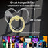 Transparent Clear Cell Phone Ring Grips Holder, Finger Ring Stand for Apple iPhone Samsung Galaxy, Crystal-Heart-Gold