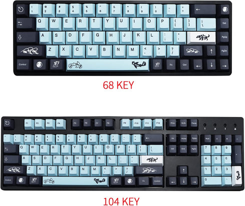MOLGRIA GMK MIZHU Keycaps, 136 Set Sky Blue Japanese Style PBT Cherry Profile for Gaming Keyboard