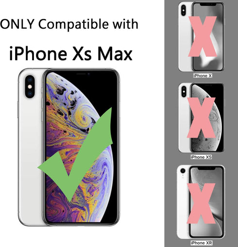 TENOC Phone Case Compatible with iPhone Xs Max, Gray Case Clear Shockproof Protective Bumper Slim Cover for 6.5 Inch