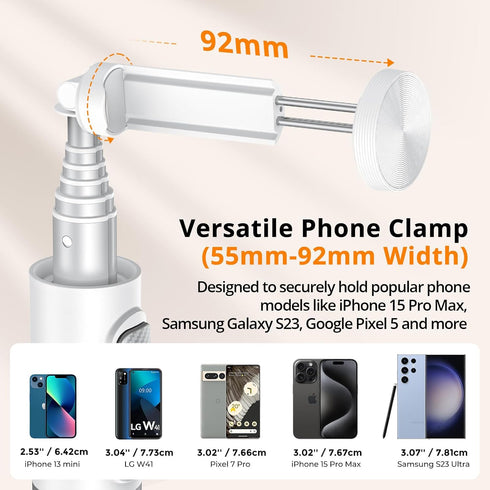 ATUMTEK 62" Selfie Stick Tripod, Extendable Aluminum Tripod with Bluetooth Remote for iPhone and Android