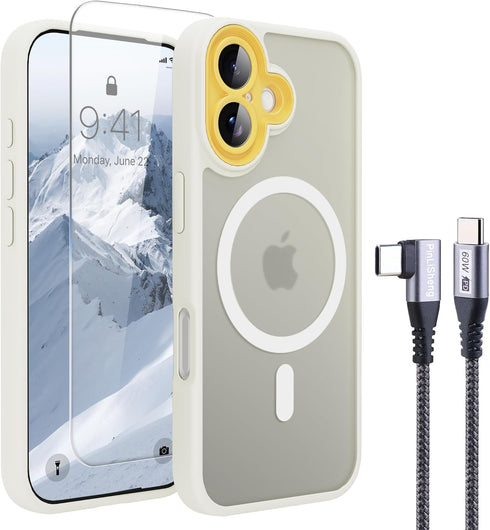 PinLiSheng 4 in 1 Magnetic for iPhone 17 Case [with 1X Screen Protector,