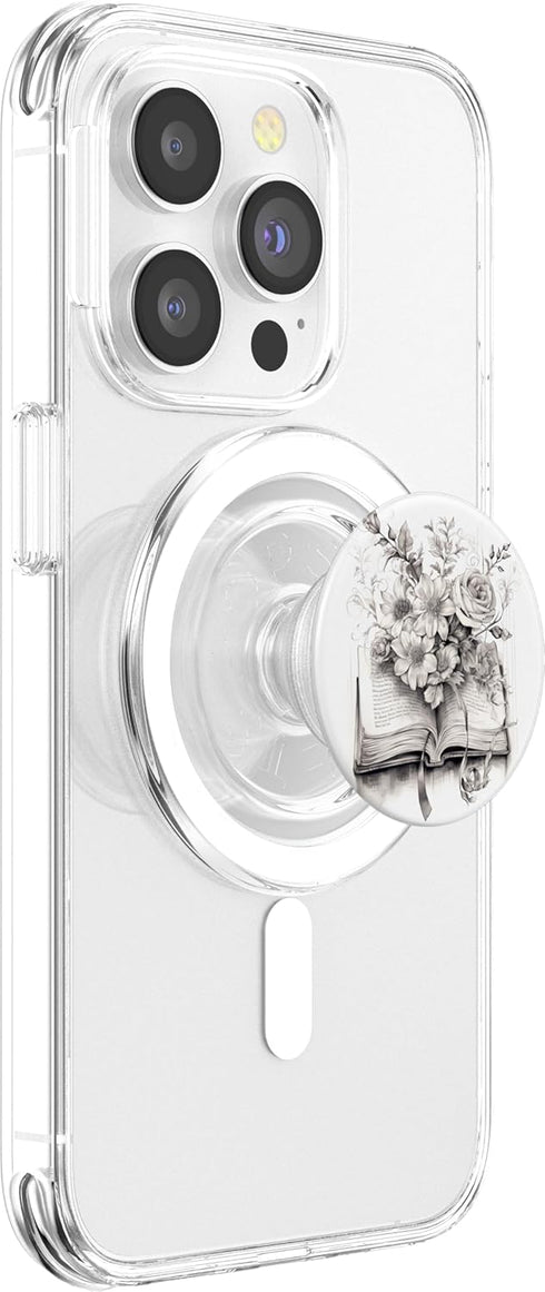 Cute Book Lover Reading Bookworm Botanical Books and Flowers Reading Book Lover Floral PopSockets MagSafe PopGrip