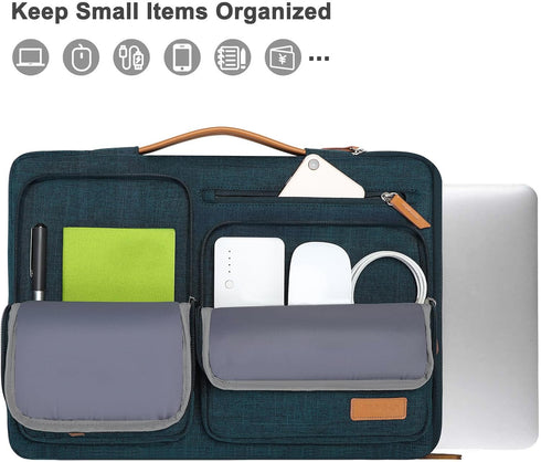 MOSISO 360 Protective Laptop Sleeve for MacBook Air 13 inch M3 M2 M1 2024-2018 / Pro 13 inch 2024-2016, Teal Green