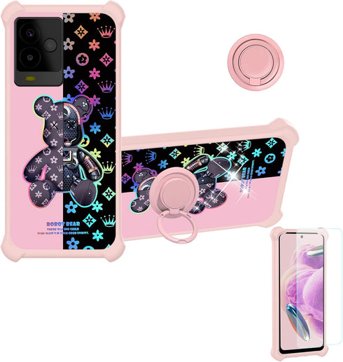 NUU A25 Case by jioeuinly, Compatible with NUU Mobile A25, Colorful Reflect Light, with Tempered Glass Screen Protector