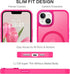 BENTOBEN iPhone 14 Plus Case - Slim Shockproof Magnetic Cover, Translucent Matte Hot Pink, Compatible with MagSafe, 6.7"