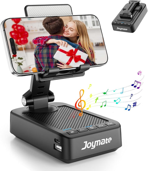 Joymate Bluetooth Speaker Phone Stand with Charging Function, 360° Rotable Adjustable Holder, HD Surround Sound, Black