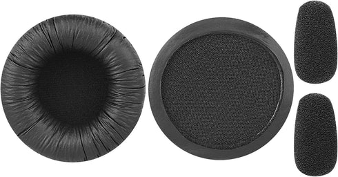 Geekria QuickFit Leatherette Replacement Earpads + Mic Foam for BlueParrott B250-XT Plus, B250-XT, B250-XTS, B250, B150