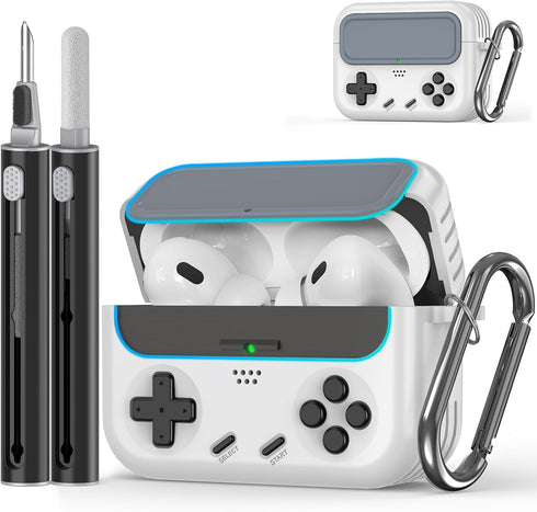Inesore AirPods Pro 2nd Generation Case with Cleaner Kit, Compatible with AirPods Pro 1st and 2nd, White