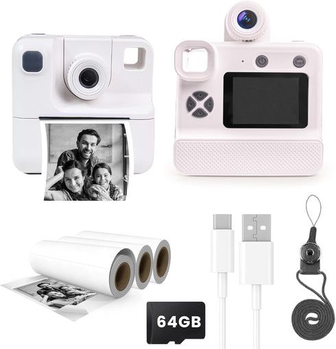 GabbaGoods Instant Print Kids Camera for Ages 3-9, Includes 32GB SD Card, Instant Thermal Print Feature, Toddler Camera
