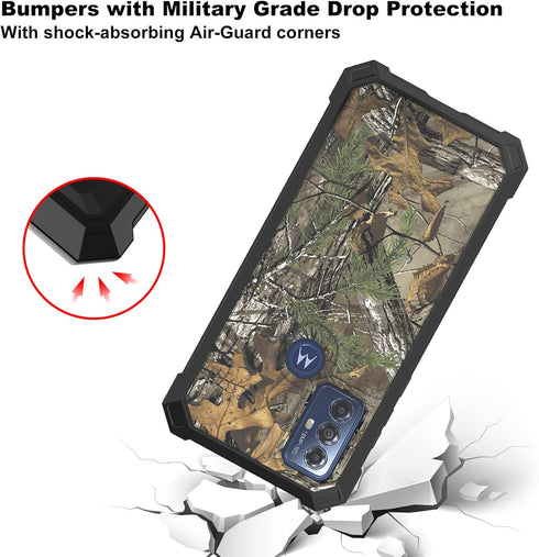 Ailiber Moto G Power 2022 Case, Moto G Play 2023 Case with Screen Protector, Dual Layer Shockproof Protection, Camo