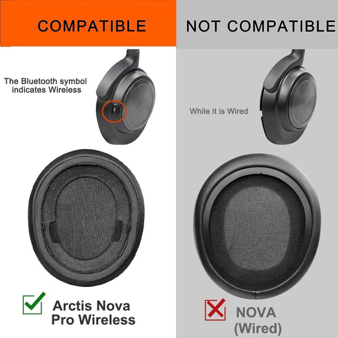 Hybrid Fabric Cooling Gel Replacement Ear Pads for Steelseries Arctis Nova Pro Wireless Headphones