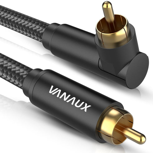 90 Degree RCA Cable, Male to Male Digital Coaxial Audio Cable for Home Theater, 3.3ft/1m, Black