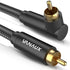 90 Degree RCA Cable, Male to Male Digital Coaxial Audio Cable for Home Theater, 3.3ft/1m, Black