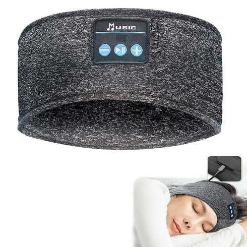 Bluetooth Headphones, Sleep Headphones Headband Wireless for Sleeping Side Sleepers - adjustable sleep headphone, and Bluetooth Headbands for Women Men(Grey)