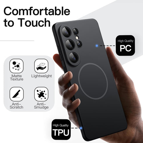 JETech S26 Magnetic Slim Case for Samsung Galaxy Ultra, Compatible with MagSafe, Anti-Slip Grip & Full Camera Lens